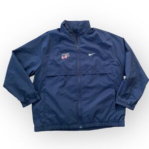 Nike USA swoosh men’s nylon pullover full zip long sleeve windbreaker jacket XL